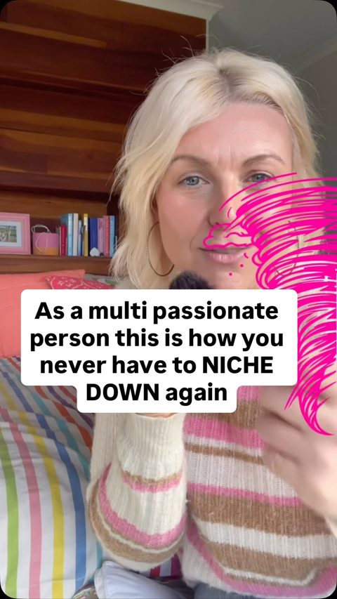 Kristen, phone-filmed video: As a multi passionate person this is how you never have to niche down again